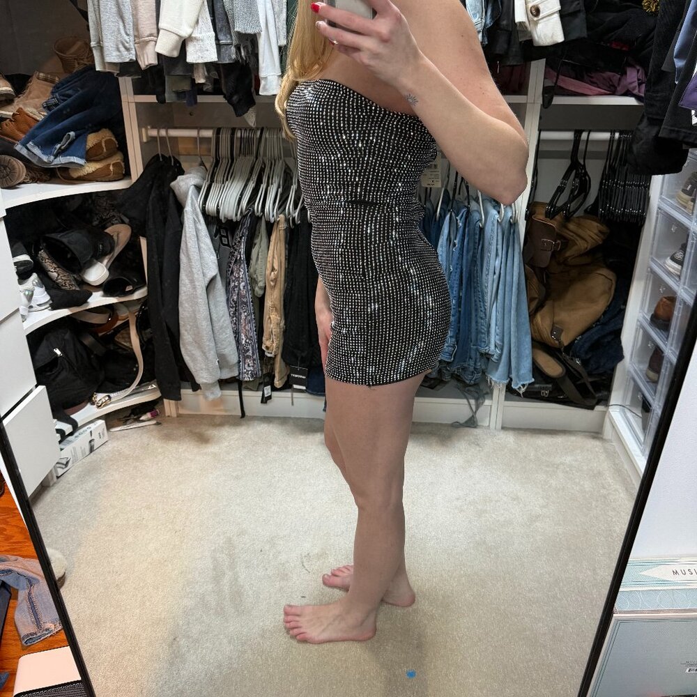 Windsor Strapless Sequined Romper Silver NWT NWT - image 3